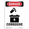 Signmission Safety Sign, OSHA Danger, 24" Height, Rigid Plastic, Corrosive, Portrait OS-DS-P-1824-V-1103